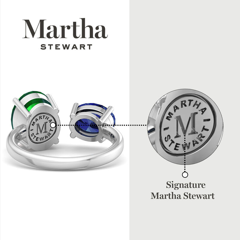 Martha Stewart 3 3/4ctw. Emerald & Sapphire Two Stone Ring In Sterling Silver image number null